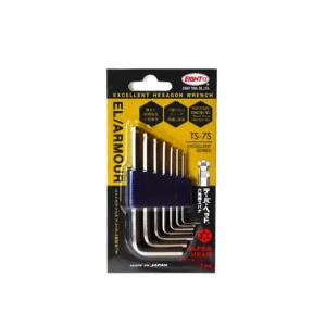 Professional 7 Piece Hex Key Set Chrome Vanadium Steel for Knitting Machine Maintenance L Shape with Hole End