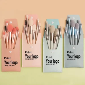 Professional 8Pcs Synthetic Hair Travel Makeup Brush Kit Foundation Cosmetics Powder Face Mini Makeup Brush Set With Bag
