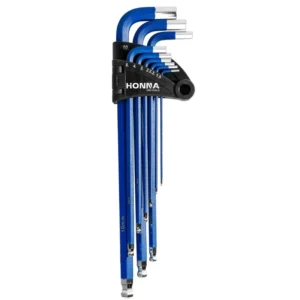 Professional 9 Pcs Metric Ball End Hex Key Set Color Coded Allen Wrench Set Cr V Steel L Key for Industrial Maintenance