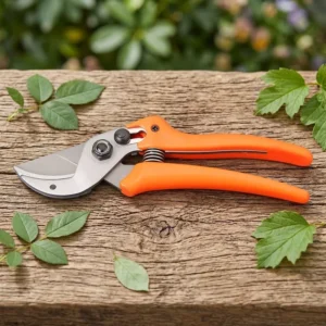 Professional Bypass Pruning Shears with SK5 Steel Blade Ergonomic Orange Handle Garden Hand Pruners for Tree Branch