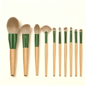Professional Cosmetics Facial Concealer 10 Pcs Makeup Brushes Synthetic Fibre Wood Handle Makeup Brush Set