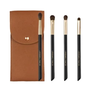 Professional Eye Shadow Foundation Liquid Mineral Powder Makeup Brush Set Eyebrow Pencil Custom Logo Goat Wool Wood Handle Brush