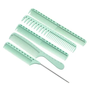 Professional Face Rake Comb with Metal Handle and Stainless Steel Blade for Barber Shop Use