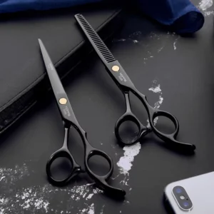 Professional Hair Scissors Customize Available Barber Shear Black Color Hair Cutting Scissors 4cr13