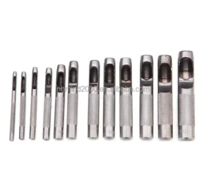 Professional Hand Tools 12PCS Carbon Steel Leather Punch Tool Round Belt Punch Hollow Hole Punch Set