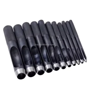 Professional Hand Tools 12PCS Carbon Steel Leather Punch Tool Round Belt Punch Hollow Hole Punch Set