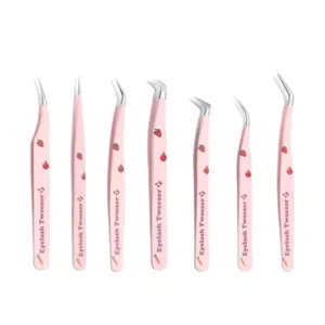 Professional High Precision Pattern Design Clip Stainless Steel Eyelash Tweezers False Eyelash Artist Grafting Eyelash Clips
