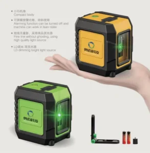 Professional Industrial & DIY Grade Rotary Laser Level Meter 2-Dot Green Line Self-Leveling Cross Vertical Line for Construction