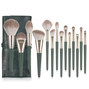 Professional Makeup Brush Set 14pcs Synthetic Hair Soft Brushes for Face and Eyes with Case