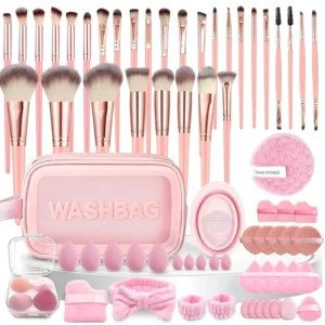 Professional Makeup Brush Set 20 40 42 56 Piece Nylon Brushes with Plastic Handles Multi Shape Design Custom Logo Option