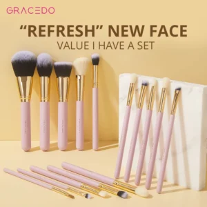 Professional Makeup Tool Brush Set Custom logo case pink Handle Vegan Luxury Makeup Brush Set