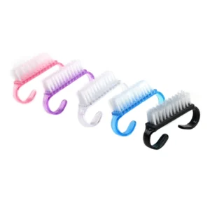 Professional Nail Art Cleaning Brush with Crimped Ferrule Bristle Plastic Handle Purple Color for Nail Art Hand Cleaning