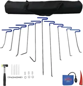 Professional Pry Bar Support Rod Car Hail Dent Repair Air Bag Kit, Paintless Auto Body Concave Convex Restoration Tool