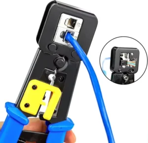 Professional RJ45 Crimping Tool 6 in 1 8 in 1 Pass Through Wire Stripper Cutter Crimper for RJ11 RJ45 Connectors Cat5e Cat6