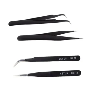 Professional Russian Volume Black Anti static Eyelash Tweezers Eyelash Extension Tweezers