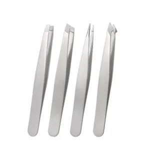 Professional Stainless Steel Eyebrow Tweezers for Facial Hair and Ingrown Splinter Removal