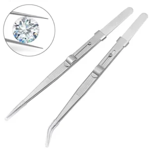 Professional Stainless Steel Tweezers Locking Jewelry Tweezer for Diy Diamond Gem Jewelry Jeweler’s Jewelry Making Tools