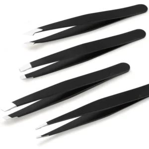 Professional Stainless Steel Volume Eyelash Tweezers Set Precision Facial Hair Eyebrow Removal Pointed Tip Durable Reusable