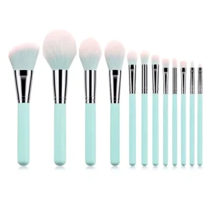 Professional Synthetic Makeup Brush Set Sky Blue Wood Handle Face Eye Brushes Foundation China Artist Brush Set
