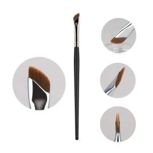 Professional Ultra Thin Wooden Handle Angled Flat Head Single Eyeliner Eyebrow Waterproof Makeup Brush