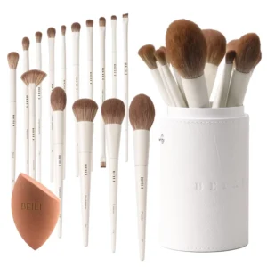 Professional Vegan Synthetic Hair Makeup Brush Set Luxury 5pcs Full Face Travel Brushes with PU Packaging for Blusher Eye Shadow