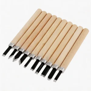 Professional Wood Carving Chisel Set Stainless Steel 12pcs Hand Power Grip Chisels with Hard Case for Great Woodworking