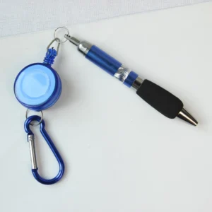 Promotional Advertising Gifts Retractable Clip Badge Reel Holder Keychains Custom Business Metal Click Ballpoint Pen With Logo
