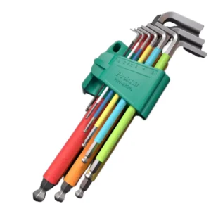 ProsKit Industrial 9 Piece Long Ball Head Hex Key Set Metric HW 230BL Steel Hex Wrench & Screwdriver with Torx Tip