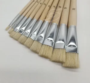 Pure Hog Bristle Hair Paint Brushes Art Oil Painting Wooden Handle Bristle Artist Brush