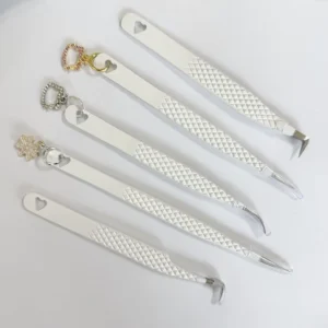 QC Custom Fiber Tip Isolation Eyelash Tweezers Volume Fan Eyelash Tools Tweezers Graft Eyelash Extensions Supplier