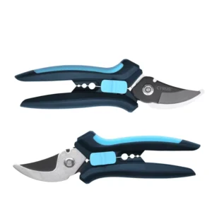 RHINOCEROS #112 Bypass Hand Pruner 8 Inch Garden Shears with Anti Slip Grip Sharp Carbon Steel Blade