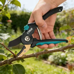 RHINOCEROS Professional Grade Manual Pruner SK5 Carbon Steel for Blade Strong Spring PTFE Coated Anti Slip Grip Right Handed