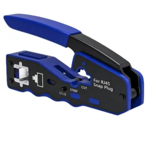 RJ45 Crimping Tool with Rj45 Clamp Pass Through Modular Plug Pliers Wire Crimpers Clamp for Convenient Rj45 Connections