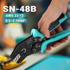 RONGDA SN 48B Alloy Steel Crimping Pliers Plastic Handle for Automotive Power Supply Cold Tube Ratchet Labor Saving Electrician