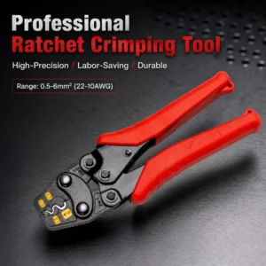 Ratchet Labor saving Alloy Steel Industrial Grade Crimping Pliers Multi functional Wire Crimper for 22 AWG Copper Lugs Bare