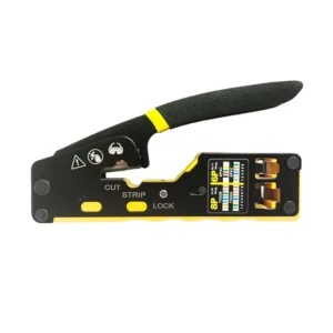Ratcheting Modular Data Cable Crimper Tool with Wire Cutter RJ11 RJ12 Standard RJ45 Pass Thru Connectors Telecom Parts
