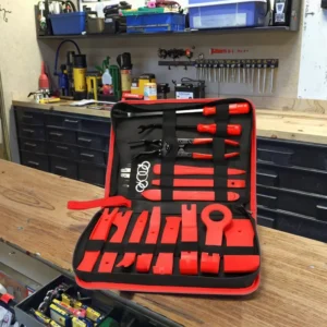 Red Blue 19Pc Car Trim Removal Tool Kit Hand Tools Pry Bar Panel Door Interior Clip Kit