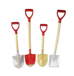 Red Firefighting Explosion Proof Aluminum Spade Pointed Blade Pure Aluminum Non Magnetic Anti Static 420x240x2mm Peach Shovel