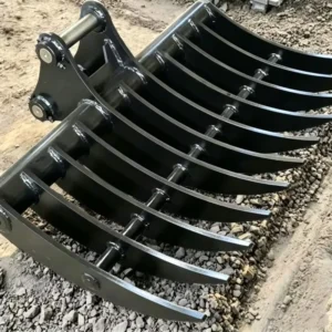 Reinforced Excavator Rake Heavy Duty Multi Tooth Rake for Hard Ground Rocky Terrain