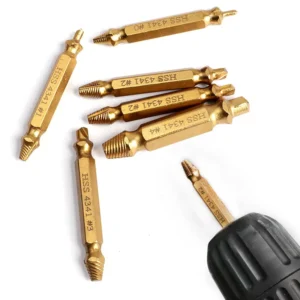 Reverse Teeth Double Head Screw Bolt Remover Extractor Tool Set for Damaged Stripped Broken Bolts Screws Extraction