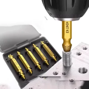 Reverse Thread Screw Bolt Remover Tool Set Double Head Extractor for Broken Damaged Screws Bolts with Inch Size High Hardness