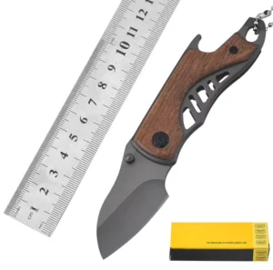 Rosewood Wooden Handle Camping Pocket Hunting Tactical Survival Folding Utility Outdoor Knife