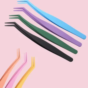 Round Head Non Stick Tweezers Customizable with Low MOQ Specifically for Glue free Eyelash No Residue Tweezers
