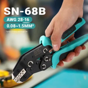 SN 68B Industrial Grade Automotive Wiring Harness Crimping Pliers Steel Power Terminal Cold Pressure Tube Ratchet Labor Saving