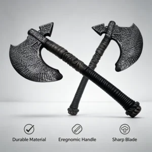 Safe Plastic Viking Battle Axe Barbarian Single Blade Cosplay Prop for Halloween Party LARP Role Play Costume Weapon