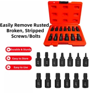 Screw Extractor Set Industrial DIY Grade Customizable Damaged Bolt and Spline Stripped Screw Remover Steel Construction