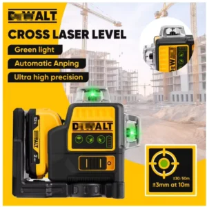 Self Levelling DW089LG Industrial 12 Lines 3D360 Degree Vertical 12V Lithium Battery Laser Level Horizontal Green Indoor Outdoor