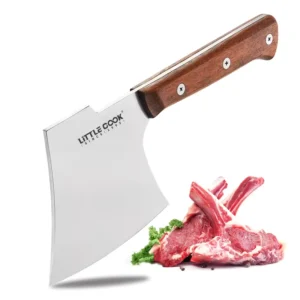 Sharp Bone Chopper Axe Rosewood Handle Cleaver Heavy Duty Stainless Steel Thickened Blade Bone Cutter for Cooking