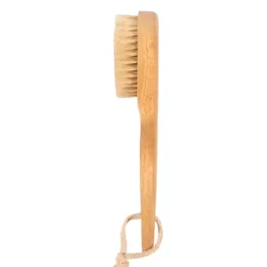 Simple Wood Dry Brush Body Bath Bent Handle Back Scrubber Cellulite Massager Bristles Skin 50g All Natural