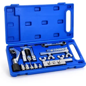 Single Flaring Tool Swaging Tool Kit 45 Degrees Pipe Flaring Crimping Tool Kit Set for Refrigeration